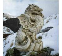 Burgess Scaly Dragon Stone Statue Outdoor Garden Ornament British Made Celtic Sculpture