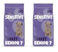 Burgess Sensitive Dry Senior Dog Food 7+ Rich in Turkey, 2 kg (Pack of 2)