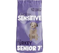 Burgess Sensitive Senior Dry Dog Food 7+ Years Rich in Turkey Dog Feed 12.5Kg