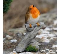Burgess Sitting Robin Resin Statue Home Garden British Bird Sculpture Outdoor Ornament Robins Appear British Gift