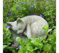 Burgess Sleeping Cat Stone Statue Outdoor Kitten Garden Ornament British Made Sculpture