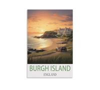 Burgh Island England Vintage Travel Posters 16x24inch(40x60cm) Canvas Art Poster And Wall Art Picture Print Modern Family Bedroom Decor