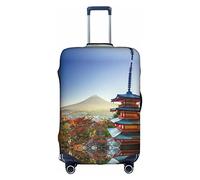 BURGHR Ocean Sailboat Luggage Cover Thickened Elastic Washable Travel Suitcase Protector Covers Fits 18-32 Inch Luggage, Japan Mount Fuji Landscape, L