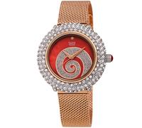 Burgi Women's Celestia Swirl Eclipse 33mm Quartz in Red Burgi Red One Size