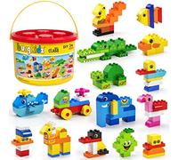 burgkidz Big Building Blocks, 135 Pieces Classic Large Size Toddler Creative Building Bricks, Compatible Block Construction Toys with Storage Bucket, Educational Gift for Boys Girls 3+