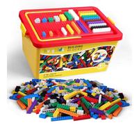 burgkidz Building Blocks 1020 Pieces Building Set, 1000pcs Classic Creative Basic Bricks Includes Wheels Windows Doors, Bulk Colorful Construction Toys with Storage Box for Boys Girls 4-8 Years