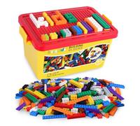burgkidz Building Bricks 520 Pieces Construction Toys Set, 500 pcs Basic Building Blocks in 10 Colors Includes Wheels, Windows and Doors, Bulk Blocks with Strong Storage Box for kids 4-8 Years Old