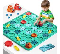 burgkidz Kids Toys STEM Board Games - Smart Logical Road Builder 56 x 56CM Big Board Maze Puzzle Games with Marbles For Multiplayer & Family, Educational Birthday Gifts for Boys Girls 4-8 Years
