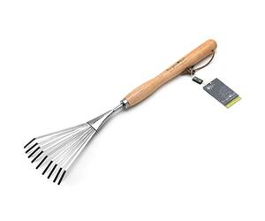 Burgon & Ball GTH/SSRMHRHS RHS Mid-Handled Stainless Steel Shrub Rake