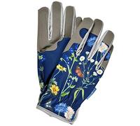 Burgon & Ball RHS British Meadow Blue Gardening Gloves Cushion Palm One Size Machine Washable