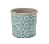 Burgon & Ball Tuscany Indoor Glazed Ceramic Plant Pot Large in Teal Blue