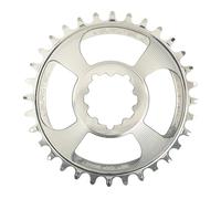 Burgtec 3mm Offset Thick Thin Chainring For SRAM 3-Bolt 32T In Rhodium Silver