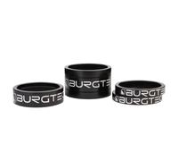 Burgtec Stem Spacer Kit - Black/Mountain Bike MTB Part Match Component Lightweight Alloy Accessories Cycling Biking Cycle Trail Ride Style Race Downhill Freeride Dirt Jump Screw Spacer Headset Kit