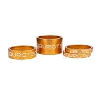 Burgtec Stem Spacer Kit - Gold/Mountain Bike MTB Part Match Component Lightweight Alloy Accessories Cycling Biking Cycle Trail Ride Style Race Downhill Freeride Dirt Jump Screw Spacer Headset Kit