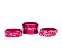 Burgtec Stem Spacer Kit - Pink/Mountain Bike MTB Part Match Component Lightweight Alloy Accessories Cycling Biking Cycle Trail Ride Style Race Downhill Freeride Dirt Jump Screw Spacer Headset Kit