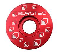 Burgtec Top Cap - Red/Mountain Bike MTB Part Match Component Lightweight Alloy Accessories Cycling Biking Cycle Trail Ride Style Race Downhill Freeride Dirt Jump Screw Spacer Headset Stem Bolt Kit
