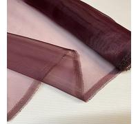 Burgundy 2 Meter Pack Plain Sheer Lightweight Organza Voile Drape Curtain, Wedding, Chair Sash Fabric 150cm Wide