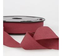 Burgundy 3m 100% Cotton Tape - Soft, Flexible Binding for Bunting, Aprons & Crafts - 25mm Wide - Packaged Cut Length, no Joins