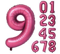 Burgundy 9 Balloons 40 Inch Wine Red Maroon Foil Helium Large Balloons for Birthday Party Anniversary Decorations（Digital 9）