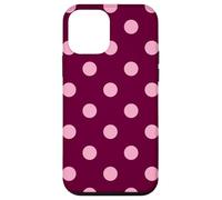 Burgundy and Pink Polka Dot Pattern Aesthetic Big Dots Case for iPhone 12 mini