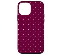 Burgundy and Pink Tiny Polka Dot Pattern Cute Aesthetic Case for iPhone 12 mini