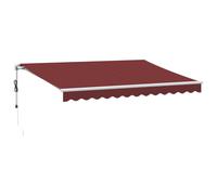 (burgundy and white, 350 x 250 cm) vidaXL Automatic Retractable Awning Sunshade Garden Canopy Outdoor Awning Shed