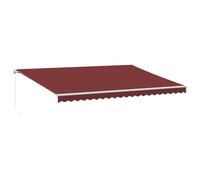 (burgundy and white, 500 x 350 cm) vidaXL Manual Retractable Awning Shelter Outdoor Awning Folding Arm with LED
