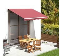 Burgundy Awning Fabric Replacement - 3.5x2.5m Outdoor Canopy Cover Sunshade with Valance Durable nbespannung for Garden Furniture Awning Material