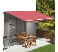 Burgundy Awning Fabric Replacement 5x3.5m Sunshade Cover nbespannung with Valance Durable Outdoor Awning Cloth High UV Protection Easy Install Awning Replacement Material