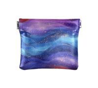 Burgundy Blue Rainbow Women's Leather Coin Purse Unique Jewelry Organizer for Woman Girl