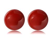 Burgundy Cherry Red Enamel Earrings, S925 Sterling Silver Wine Red Drop Earrings, Elegant 0.47-Inch Enamel Domes For Women, Ideal Gift For Girlfriend, Wife, Or Mom