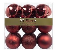 Burgundy Christmas Baubles 80mm Christmas Tree Decoration Ornaments 18pcs Shatterproof Balls for Xmas Hanging Decorations Festival Holiday Decor