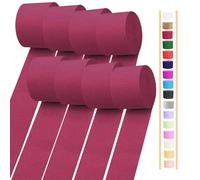 Burgundy Crepe Paper Streamers 8 Rolls, Party Streamers for Birthday Wedding Baby Bridal Shower Decorations Halloween Christmas Craft Supplies (1.8 Inch x 82 Ft/Roll, 656ft)