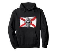 Burgundy Cross Skull Soldier Military Pullover Hoodie