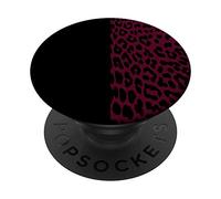 Burgundy Dark Wine Red Leopard Cheetah Animal Print PopSockets Swappable PopGrip