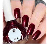 Burgundy Glitter Nail Varnish With High-Shine Formula For Evening Wear - Quick Dry, Long-Lasting, Chip-Resistant DIY Nail Art Manicure For A Polished, Elegant Finish, Smooth Glitter Sparkle
