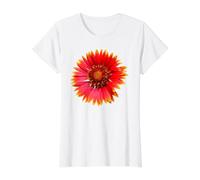 Burgundy Indian Blanket Flower - Fiery Yellow & Red Bloom Value Graphic T-Shirt, Women, White, M