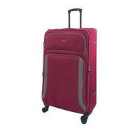 Burgundy Large Check in Suitcase 84 x 47 x 32 cm Lightweight Soft Shell Luggage