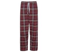 (Burgundy, Large) Mens Pyjama Bottoms Bed Pajama Pj Lounge Trousers Check Checked Tartan Cotton Blend Relaxed Fit Pockets Size S M L Xl Xxl
