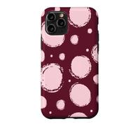Burgundy Light Pink Brush Polka Dot Retro Pattern Case for iPhone 11 Pro