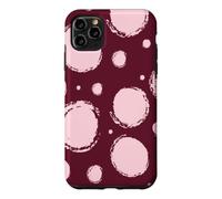 Burgundy Light Pink Brush Polka Dot Retro Pattern Case for iPhone 11 Pro Max