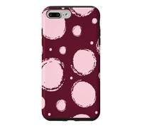 Burgundy Light Pink Brush Polka Dot Retro Pattern Case for iPhone 7 Plus/8 Plus