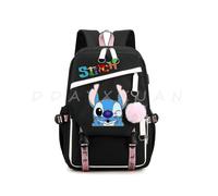 (Burgundy) Lilo And Stitch Backpack Waterproof Bookbag Laptop Rucksack Travel Usb Large Capacity Mochila School Bag For Kids