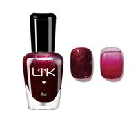 Burgundy Nail Polish - Dark Red Glitter Nail Polish - Breathable Shimmer Red Nail Varnish - Long Lasting & Quick Dry Nail Varnish DIY Manicure at Home - No Need UV Light