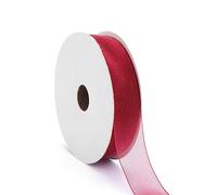 Burgundy Organza Valentine Ribbon, Cake, Ribbed Christmas Red Grosgrain Ribbon Organza Wine Red, Burgundy Bows for Wedding Cake