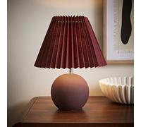 Burgundy Origami Table Lamp Ceramic Base Pleated Lampshade Living Room Light