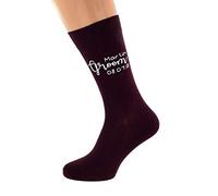 Burgundy Personalised Wedding Script Groom Design with First Name and Date Socks UK Size 5-12