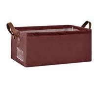 Burgundy Plain Decorative Shelf Baskets Container Bins with Handles Cube Storage Containers for Organizing Books, Shelves, Closet 1 Pack