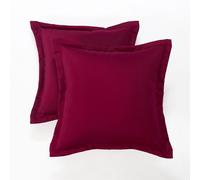 HOMESCAPES Set of 2 Outdoor Cushions Waterproof, Plain Burgundy Filled Garden Furniture Cushion, Hypoallergenic, Polyester Decorative Pillows for Indoor & Outdoor Patio, Benches & Sofa - 45 x45cm