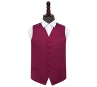 Burgundy Plain Satin Wedding Waistcoat - 40"